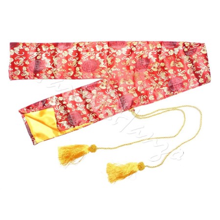 SEIDENHÜLLE rot mit goldenen Blumen