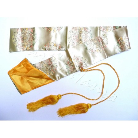 SEIDENHÜLLE gold mit bunten Ornamenten